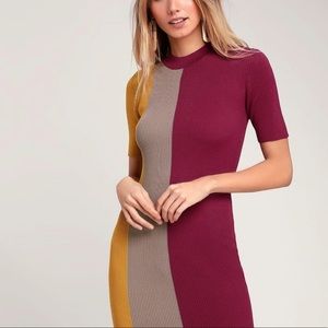 Lulu’s Color Block Sweater Midi Dress